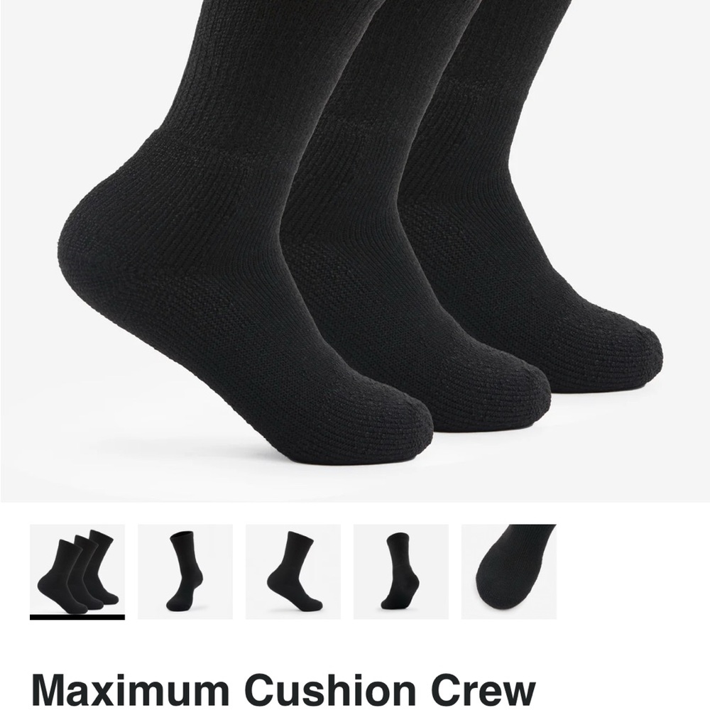 Thorlos Tennis Foot Protection Socks - Black & White Pack of 3 - Picture 2 of 4